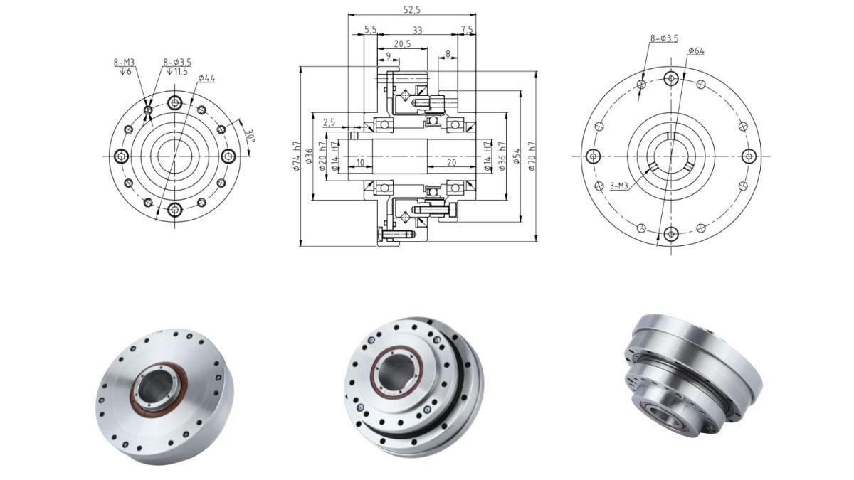 Harmonic reducers for dental equipment Harmonic reducers for dental equipment
