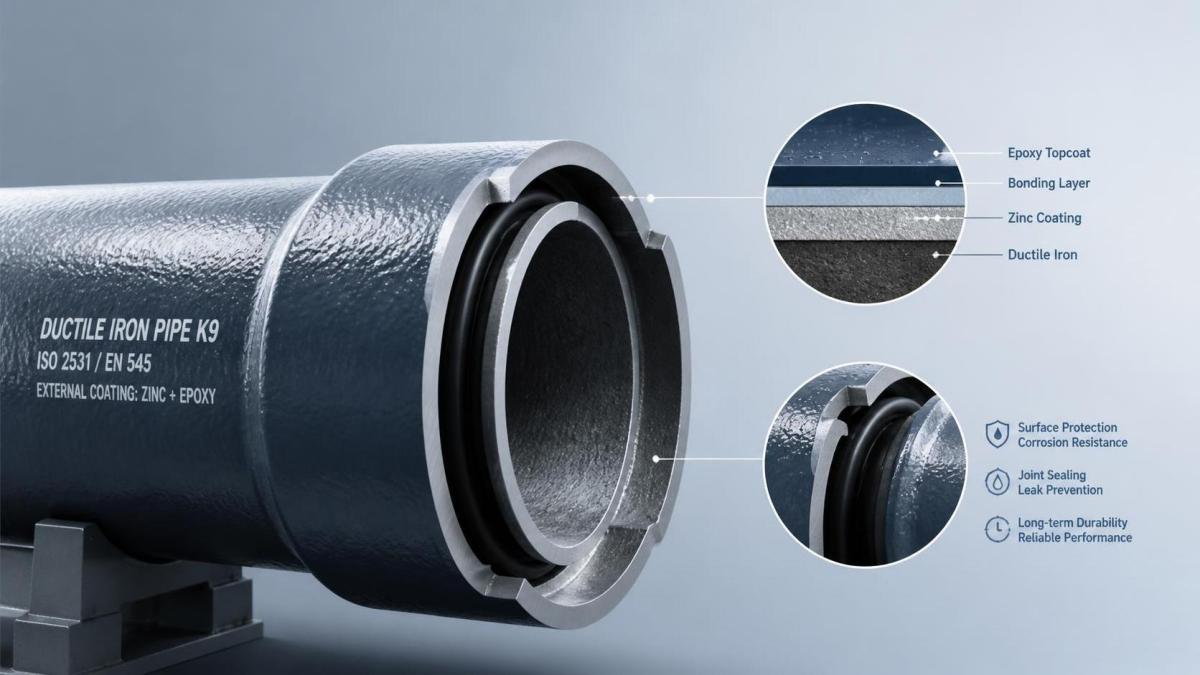 Common Coating and Corrosion Issues in Ductile Iron Pipe K9 Các vấn đề phổ biến về lớp phủ và ăn mòn của ống gang cầu K9