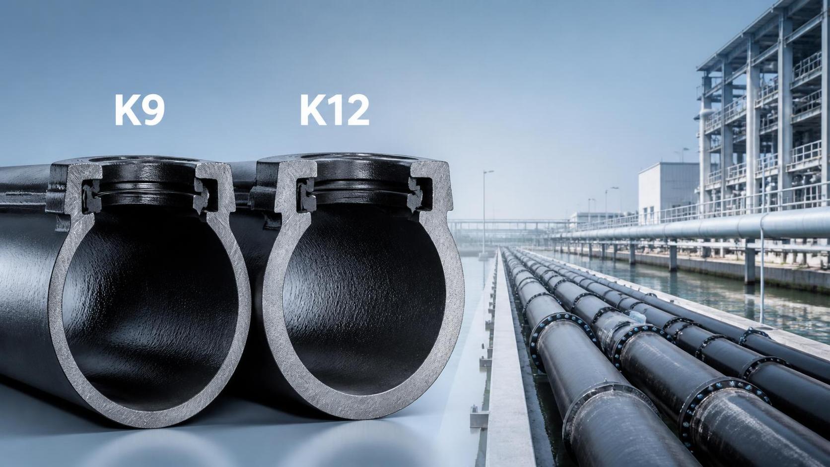 Sự khác biệt giữa ống gang cầu K9 và K12