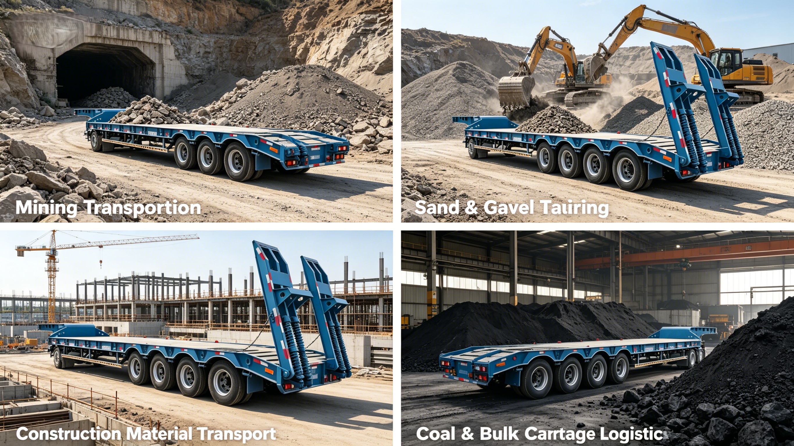 Application 4 Axle Extendable Low Bed Trailer Application 4 Axle Extendable Low Bed Trailer