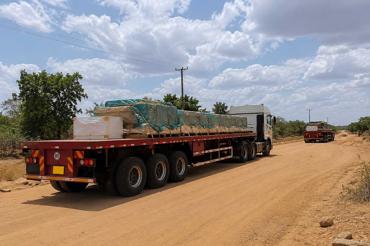 Trailer Flatbed Kustom untuk Logistik Jalan Rusak di Afrika Timur
