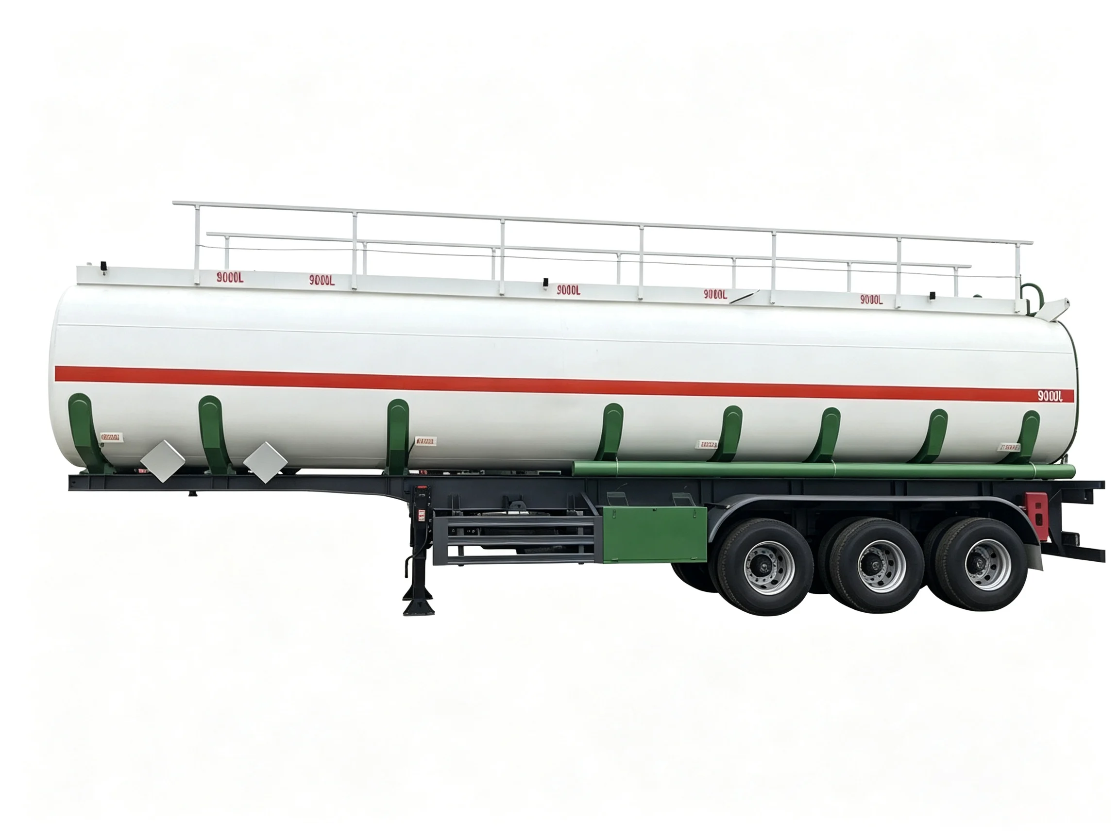 Trailer Tangki Bahan Bakar Tipe Terpisah Balok Lurus 3 Gandar 45000L