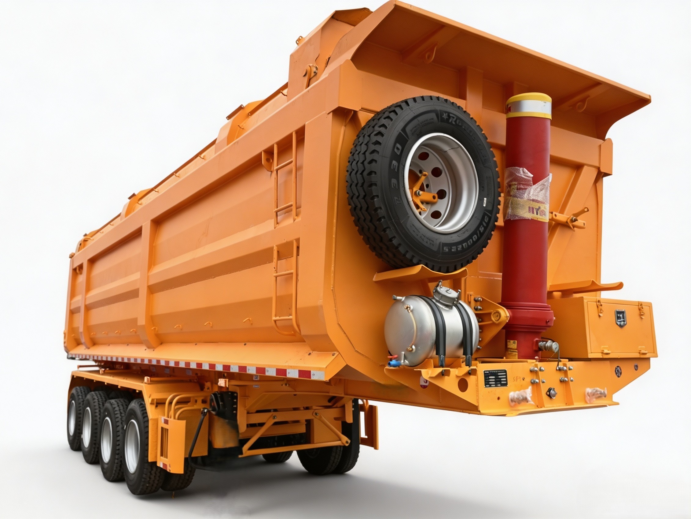 Semi-trailer Tipper 4 Gandar dengan Gandar Angkat Depan