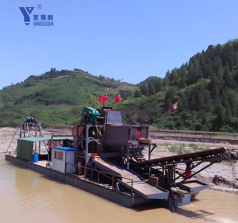 เรือขุดทองแบบสายพานถัง 100tph