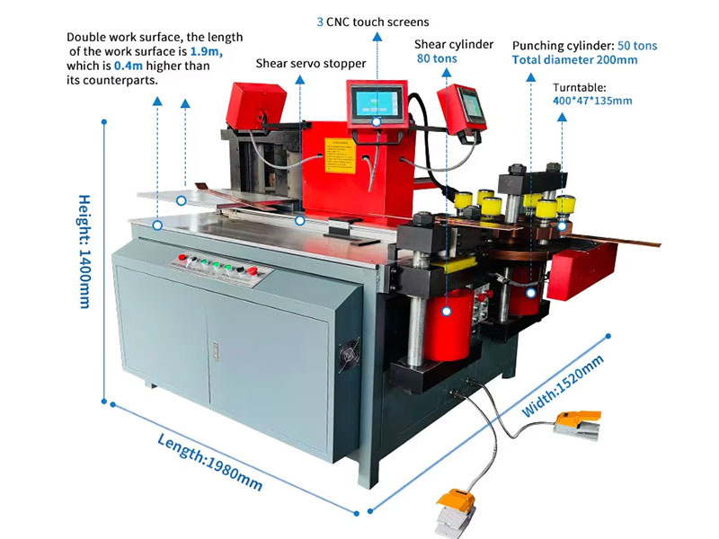Máy gia công thanh cái CNC DXJ-80CN PRO