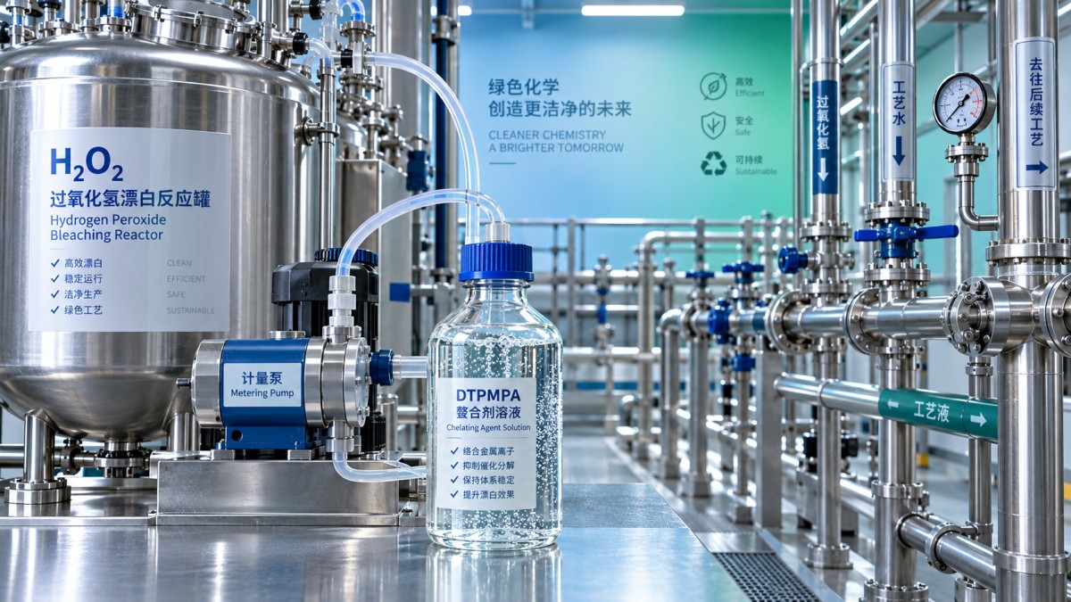 Can DTPMPA CAS 15827-60-8 stabilize peroxide bleaching systems? Bolehkah DTPMPA CAS 15827-60-8 menstabilkan sistem pelunturan peroksida?