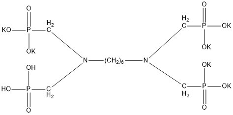 Garam Kalium bagi HexaMethyleneDiamineTetra (MethylenePhosphonic Acid) (HDTMPA·K6)