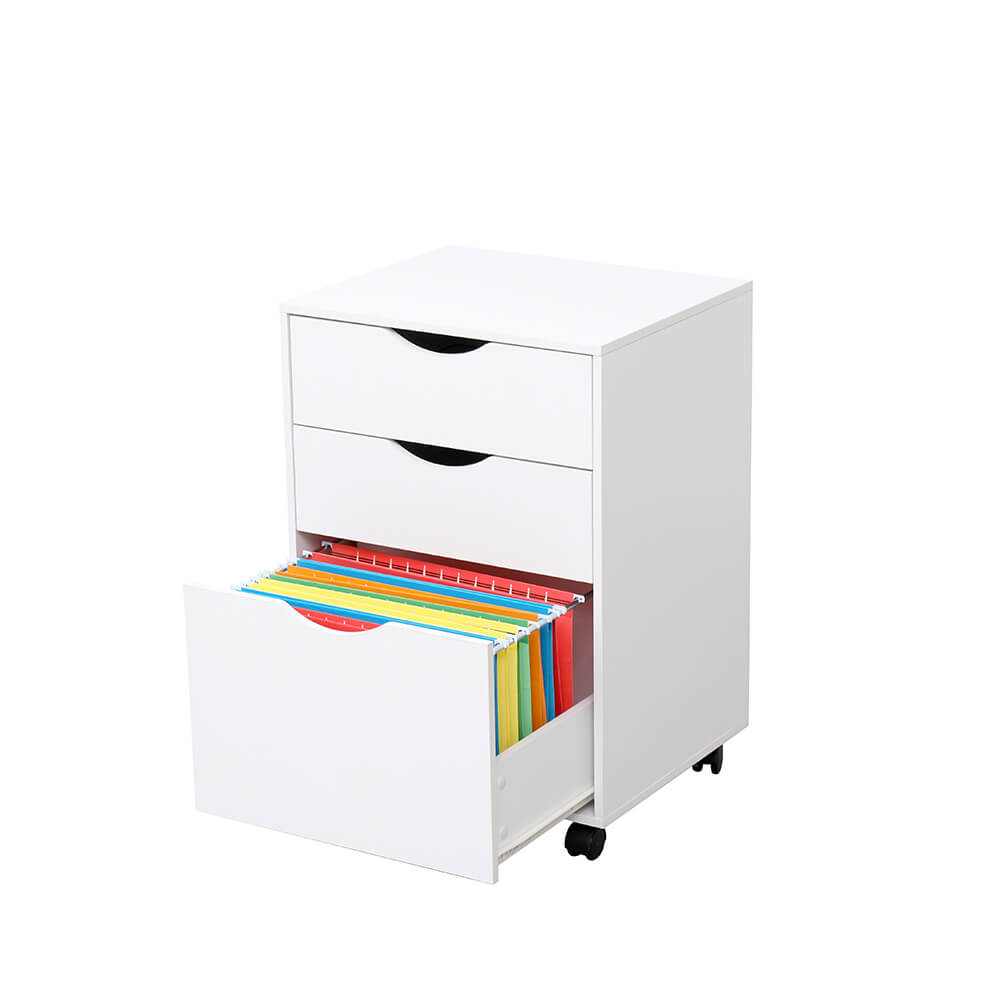 3つの引き出しが付いているモバイルストレージキューブ