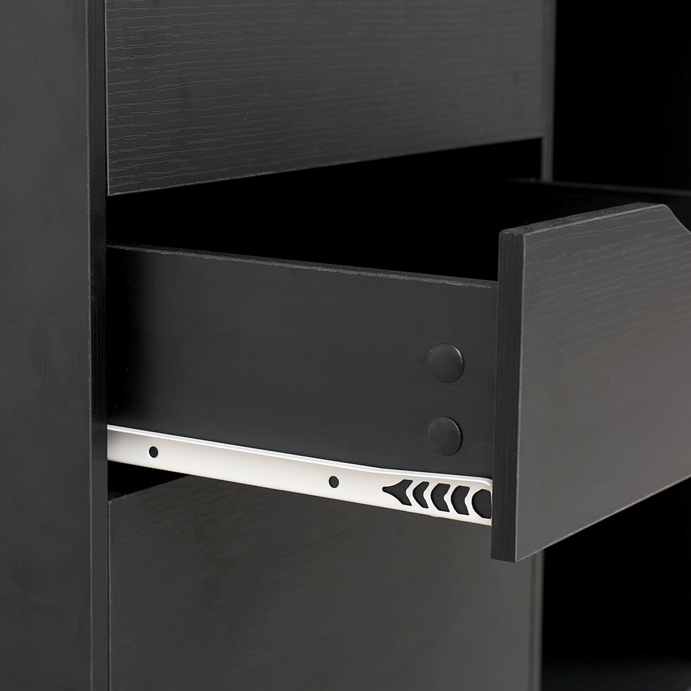 3つの引き出しと棚が付いたモバイルストレージキューブ