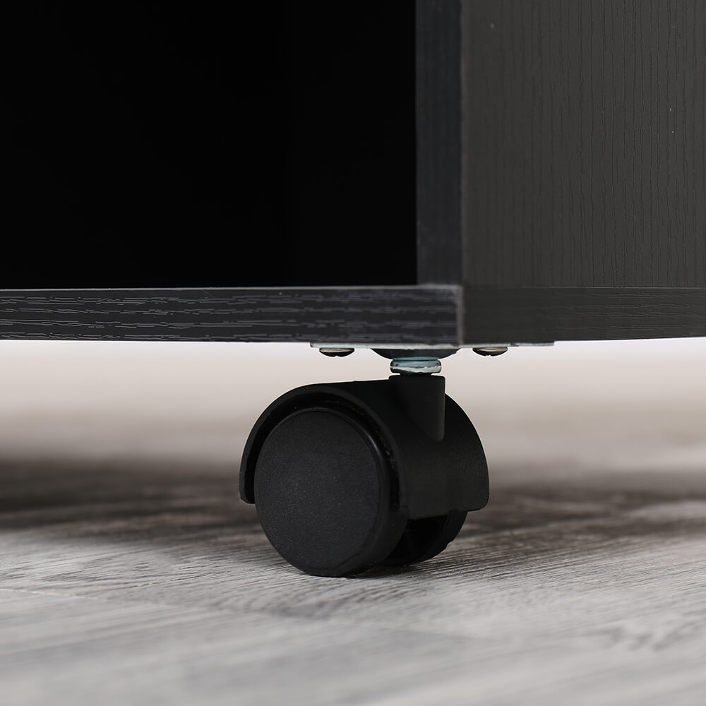 3つの引き出しと棚が付いたモバイルストレージキューブ