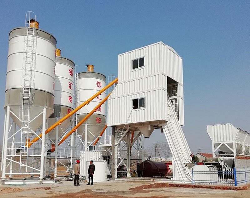 HZS100 โรงงานผสมคอนกรีต