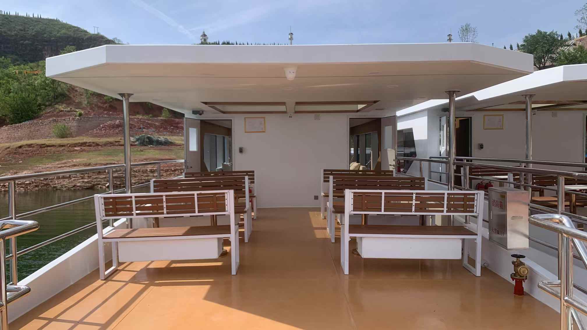 قارب جراند سي 24 م ذو هيكل فولاذي ذو طابقين لمشاهدة معالم المدينة للبيع