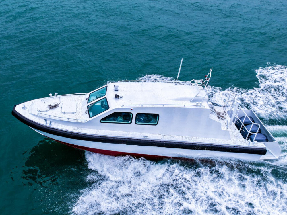 زورق دورية مدرعة من الألومنيوم لخفر السواحل من طراز Grandsea بطول 12.45 م من الألومنيوم مضاد للرصاص، زورق إنقاذ مدرع مضاد للرصاص مع محركات خارجية للبيع