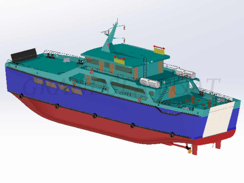غراندسي 42متر بدن فولاذي 145 راكب سفينة رورو لنقل السيارات والركاب سفينة بضائع مزدوجة النهايات معروضة للبيع
