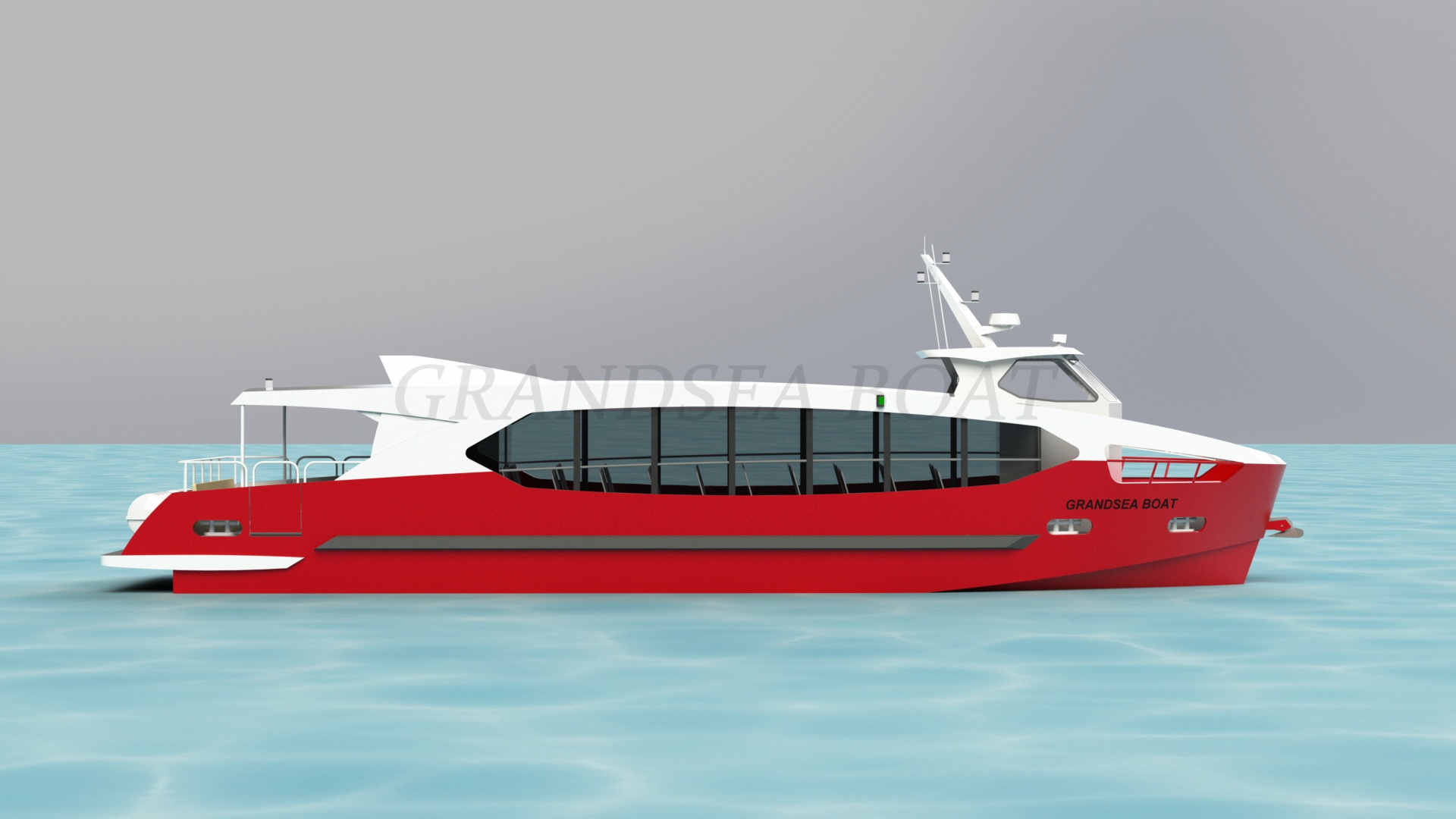 عبّارة ركاب سريعة من الألومنيوم Grandsea 24m للبيع بسعة 140 مقعدًا