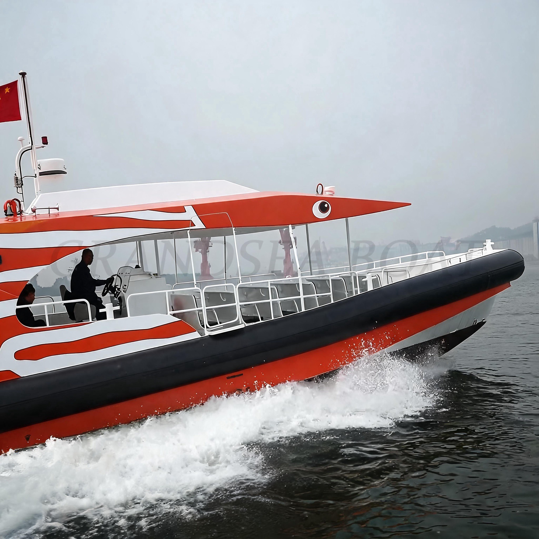 قارب Grandsea النفاث السياحي المصنوع من الألومنيوم بطول 12.5 مترًا، بسعة 11 مقعدًا، وقارب سرعة للانجراف للبيع