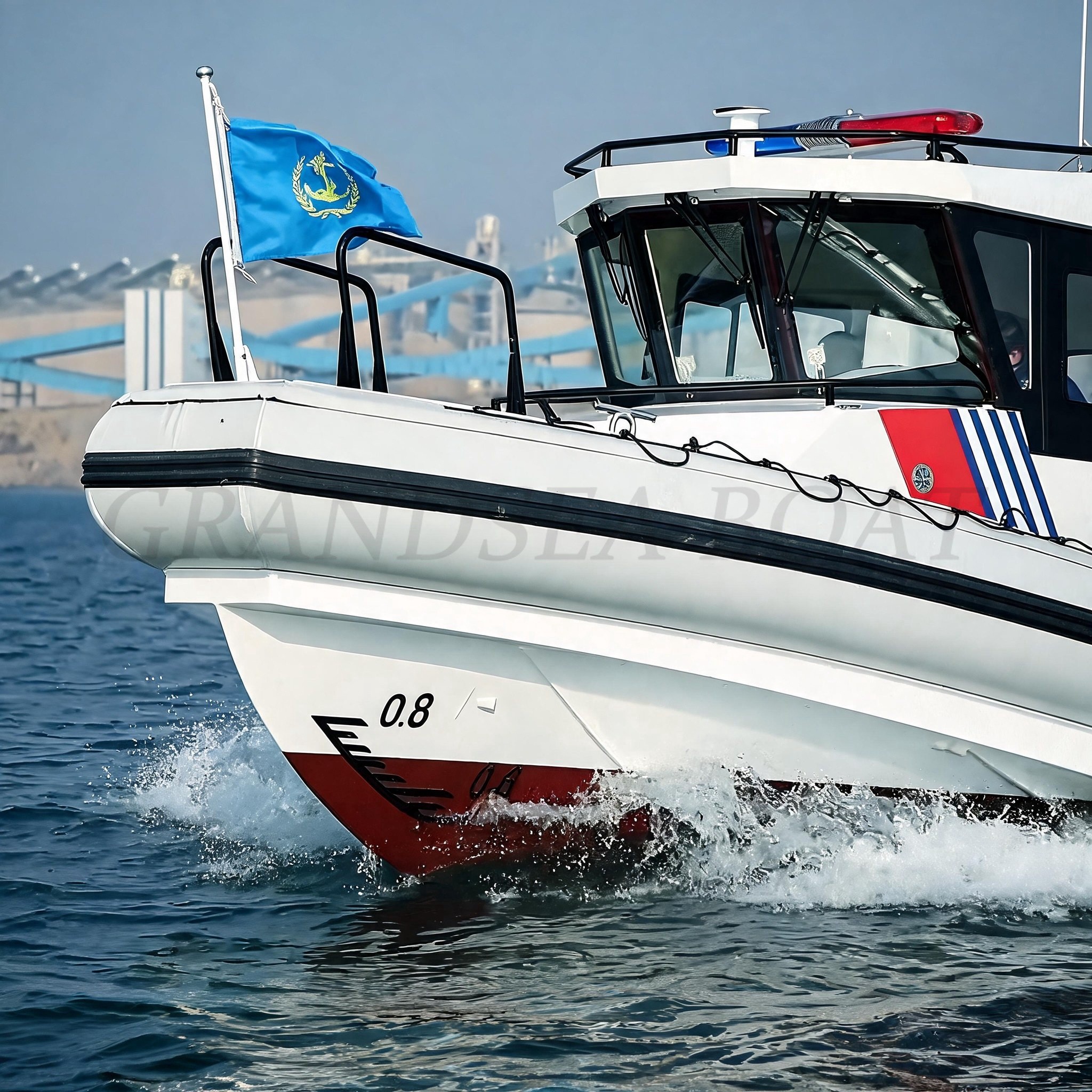 قارب دورية عالي السرعة من الألومنيوم Grandsea بطول 7.6m، قوارب عسكرية من الألومنيوم