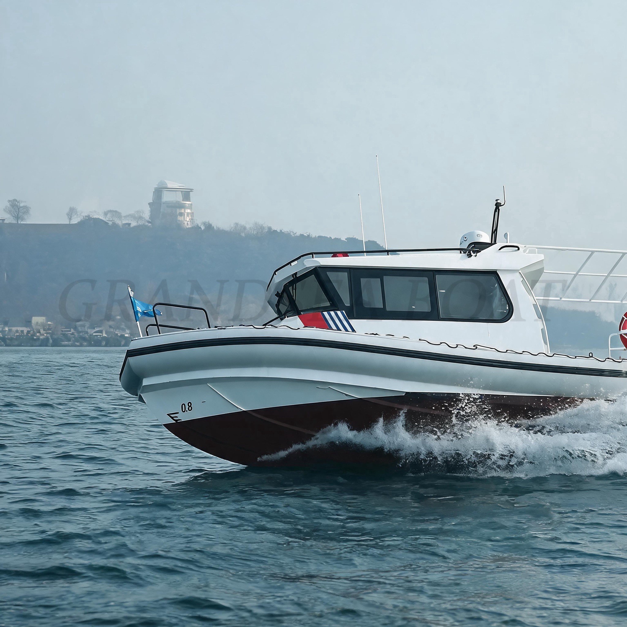 قارب دورية عالي السرعة من الألومنيوم Grandsea بطول 7.6m، قوارب عسكرية من الألومنيوم