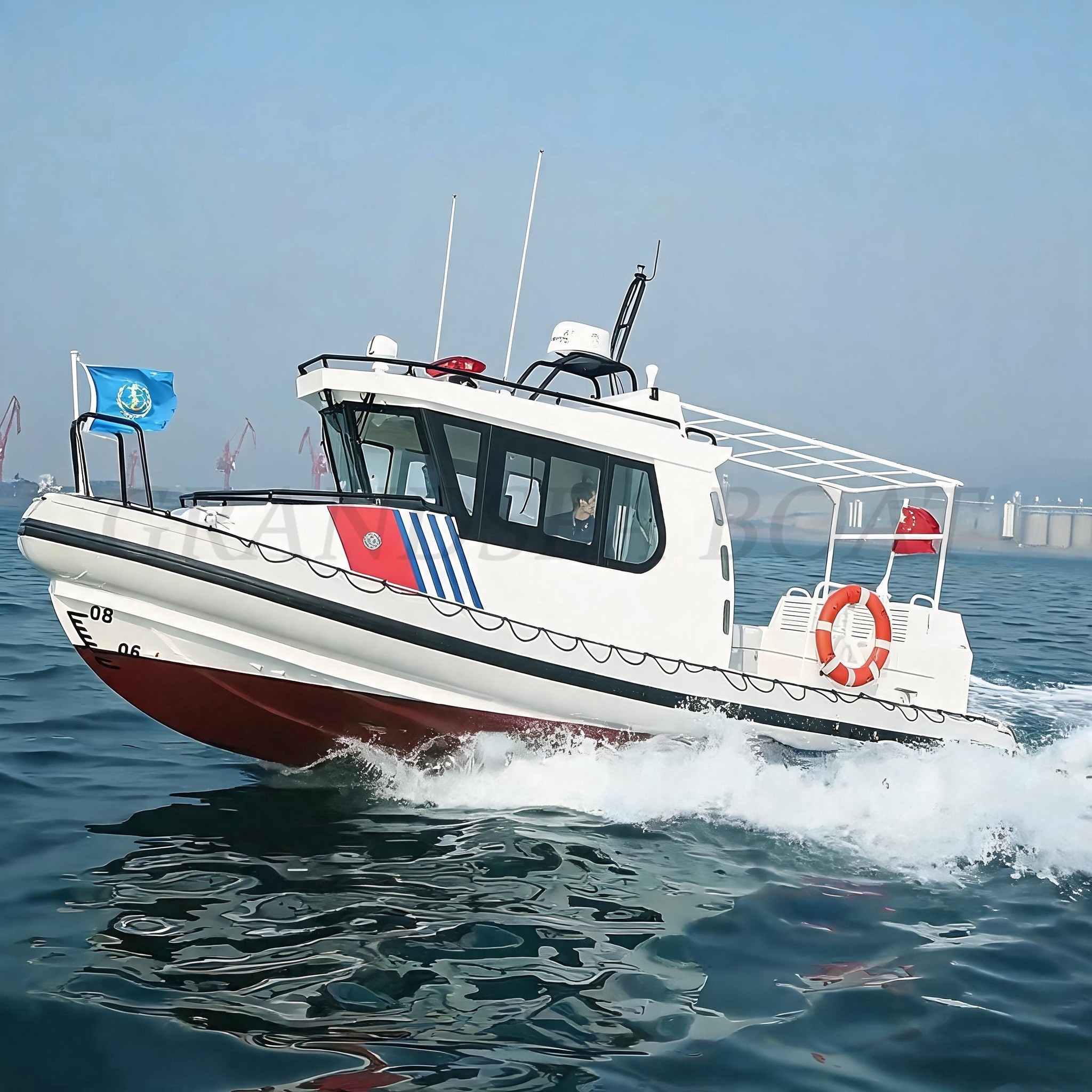 قارب دورية عالي السرعة من الألومنيوم Grandsea بطول 7.6m، قوارب عسكرية من الألومنيوم