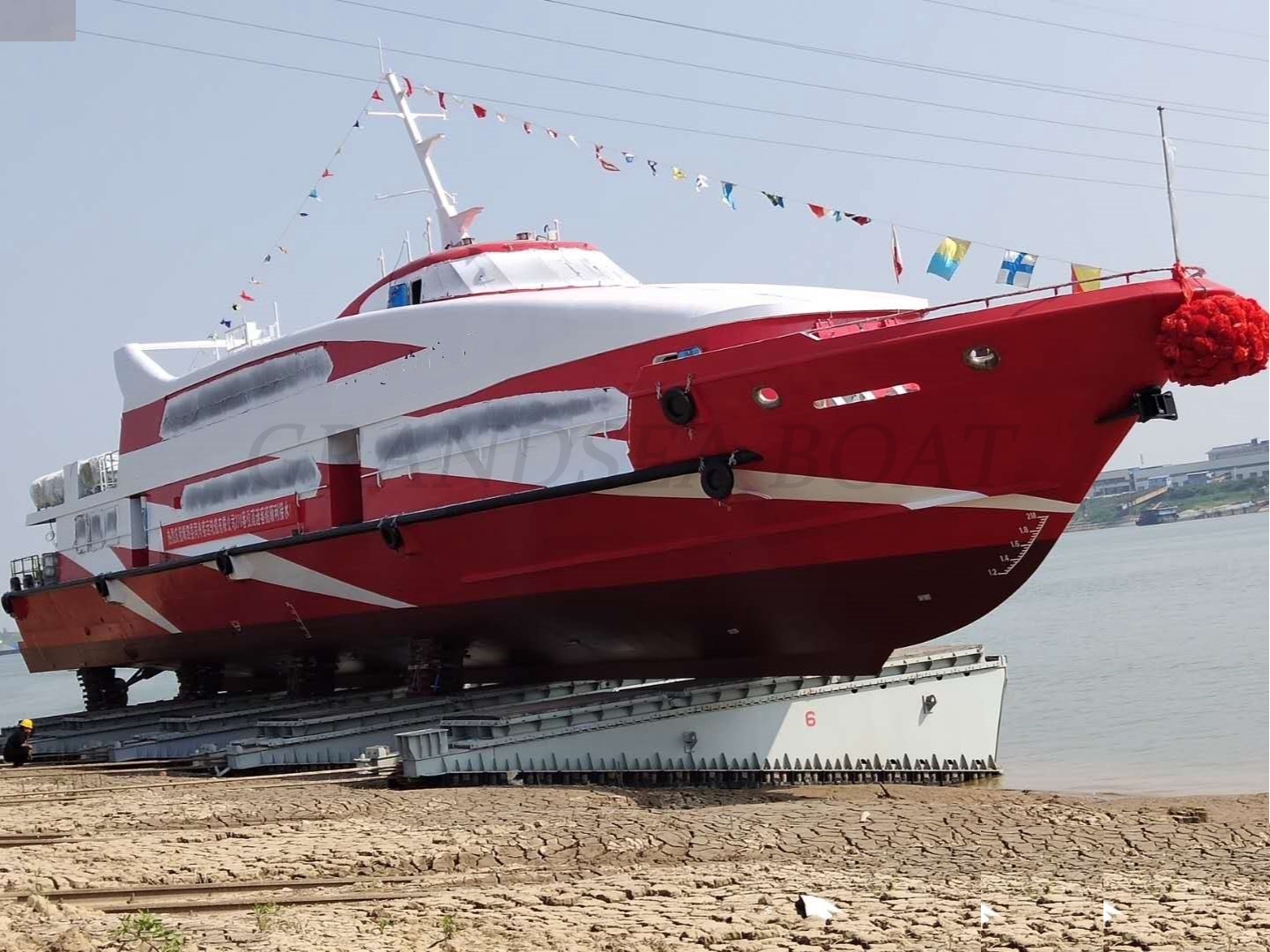 قارب عبّارة ركاب ألمنيوم عالي السرعة من Grandsea بطول 50 مترًا وسعة 270 راكبًا، سفينة ركاب للبيع