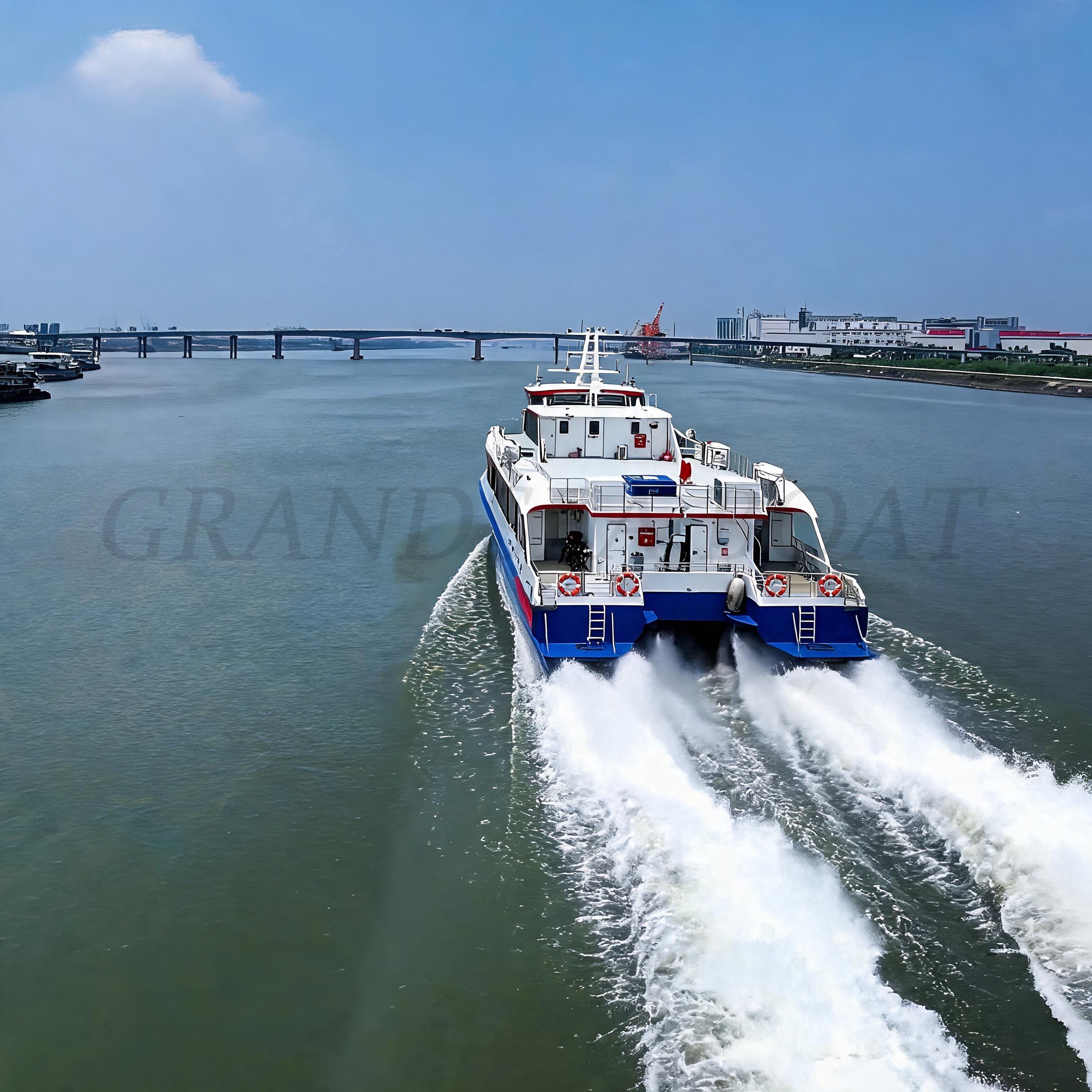 عبّارة نفاثة عالية السرعة من Grandsea بطول 37 م، بهيكل من ألياف الكربون، تتسع لـ 260 راكبًا، مزودة بالدفع النفاث، لقوارب نقل الركاب والسياحة بين الجزر للبيع