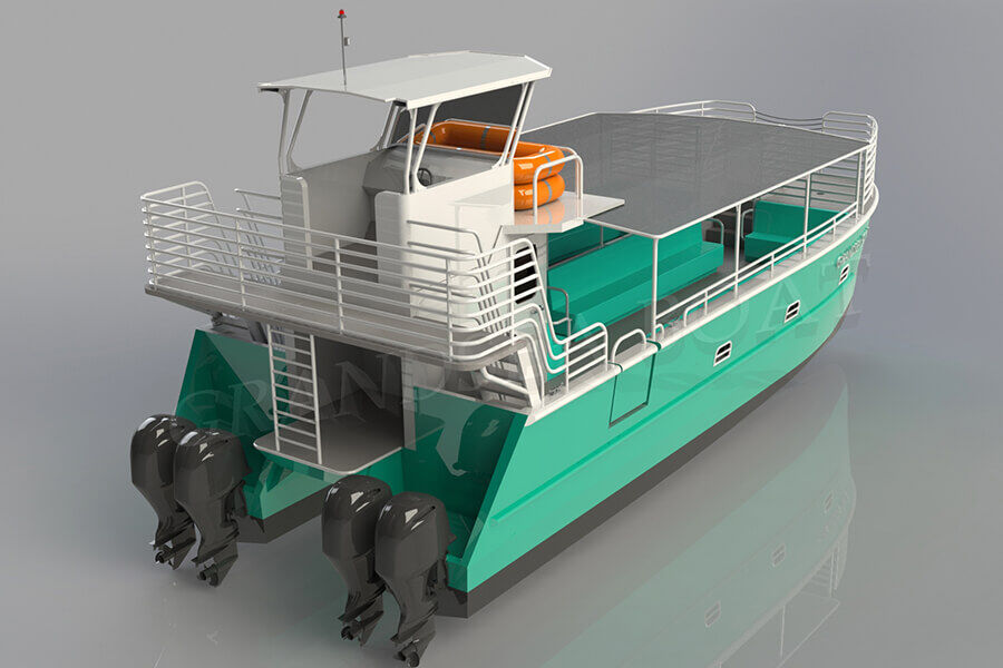 Grandsea 11.6m ألومنيوم كاتاماران قارب ركاب لمشاهدة معالم المدينة