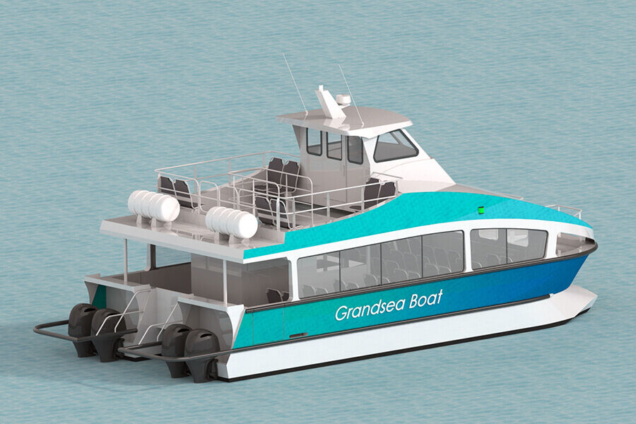 Grandsea 39ft Aluminium 30persons Catamaran Passenger Water Taxi Boat للبيع