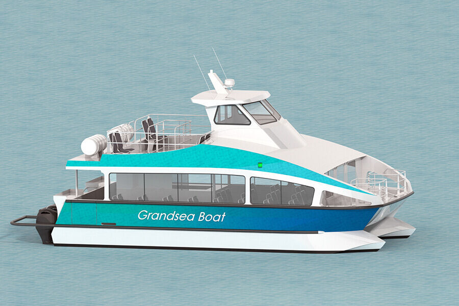 Grandsea 39ft Aluminum 30persons Catamaran Passenger Water Taxi Boat For Sale