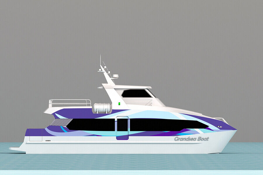 17 م ألومنيوم كاتاماران قارب ركاب 70 شخصًا للبيع