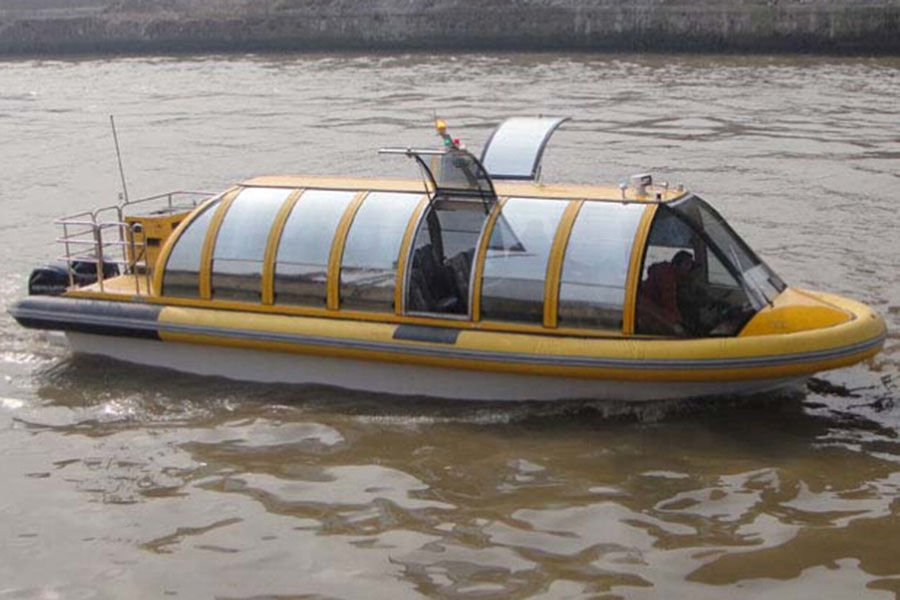 الصين 38ft 40 Passenger FRP Color Water Taxi Boat للبيع