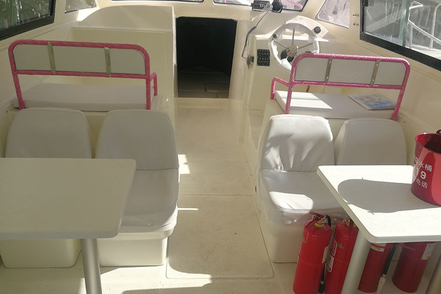 38ft FRP قارب شرطة ساحلي ونهري مع محرك خارجي للبيع