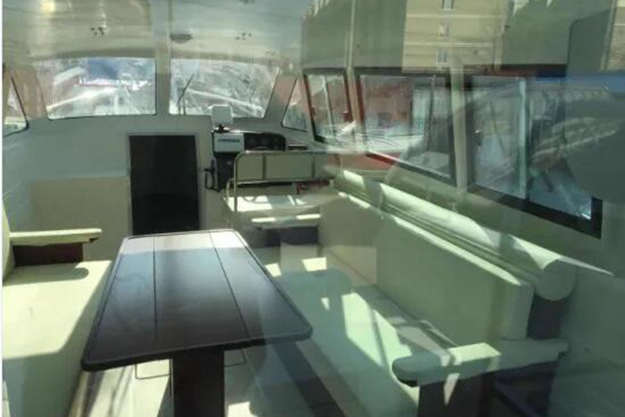 38ft FRP قارب شرطة ساحلي ونهري مع محرك خارجي للبيع