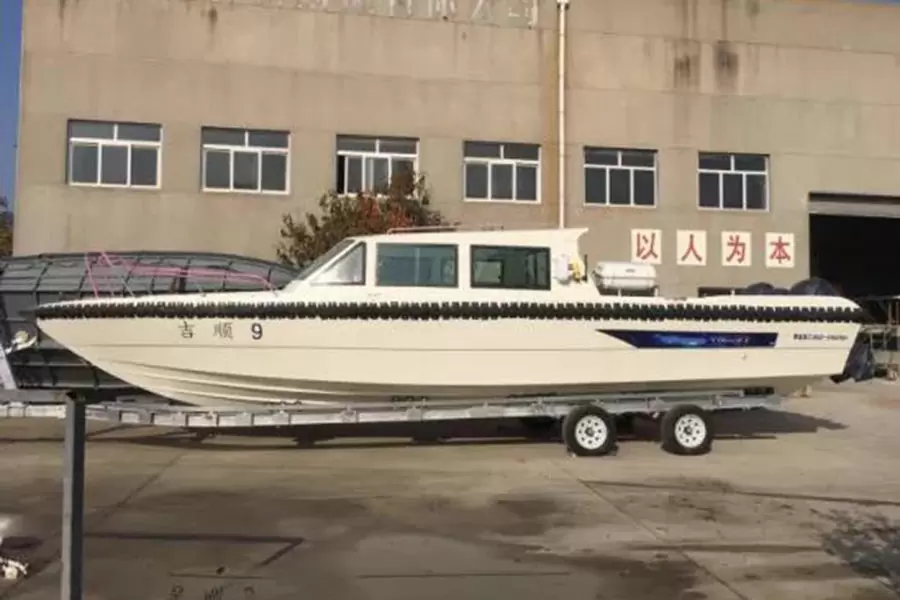 38ft FRP قارب شرطة ساحلي ونهري مع محرك خارجي للبيع