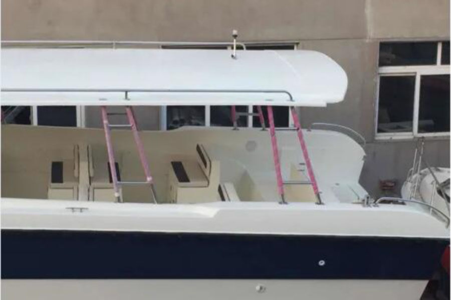 38ft FRP قارب شرطة ساحلي ونهري مع محرك خارجي للبيع