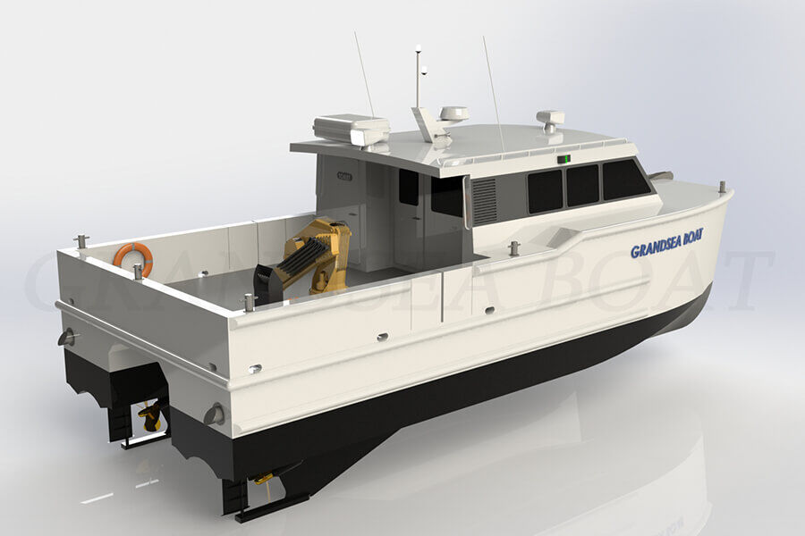 قوارب ألمنيوم كاتاماران للعمل والمرافق 12 م للبيع