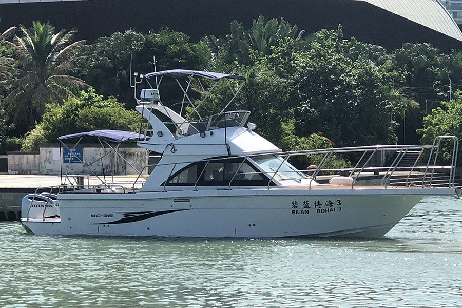 36ft Fiberglass Flybridge Cruiser Sport Fishing Boat For Sale