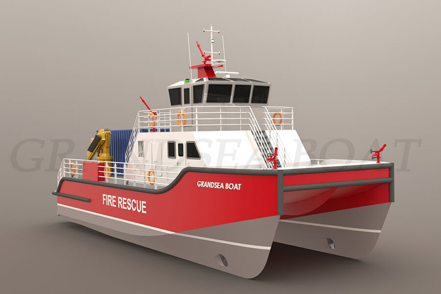 قارب إطفاء حرائق جراندسيا المصنوع من الألمنيوم بطول 20 مترًا 
