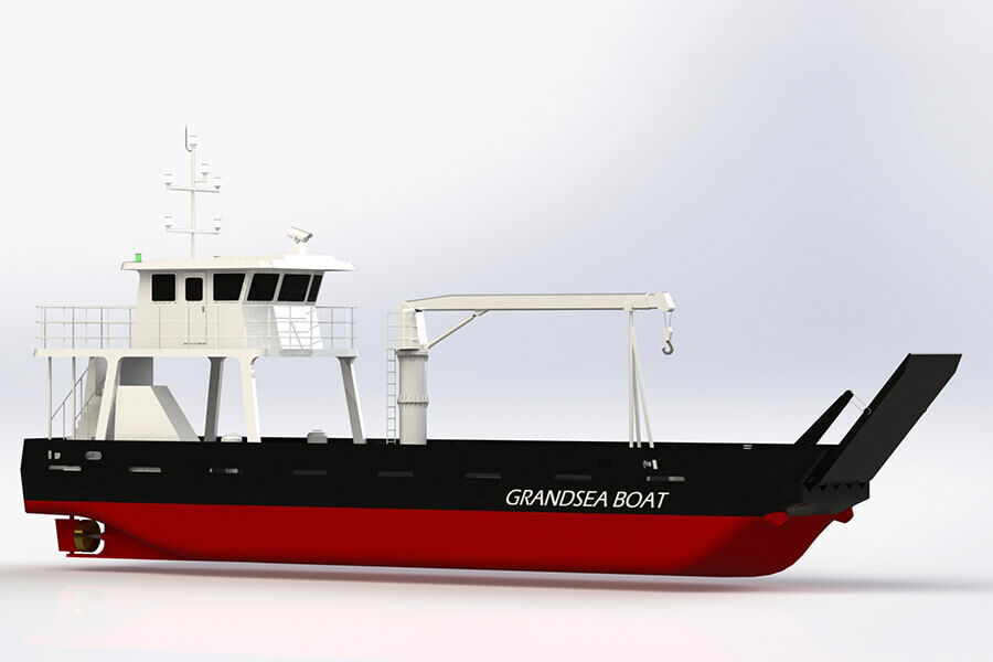 Grandsea 24m 40 Tons Crane Steel/river/work Small Barge for Sale