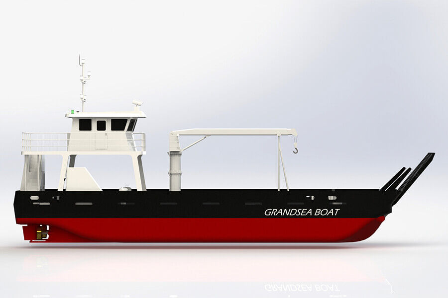 Grandsea 24m 40 Tons Crane Steel/river/work Small Barge for Sale