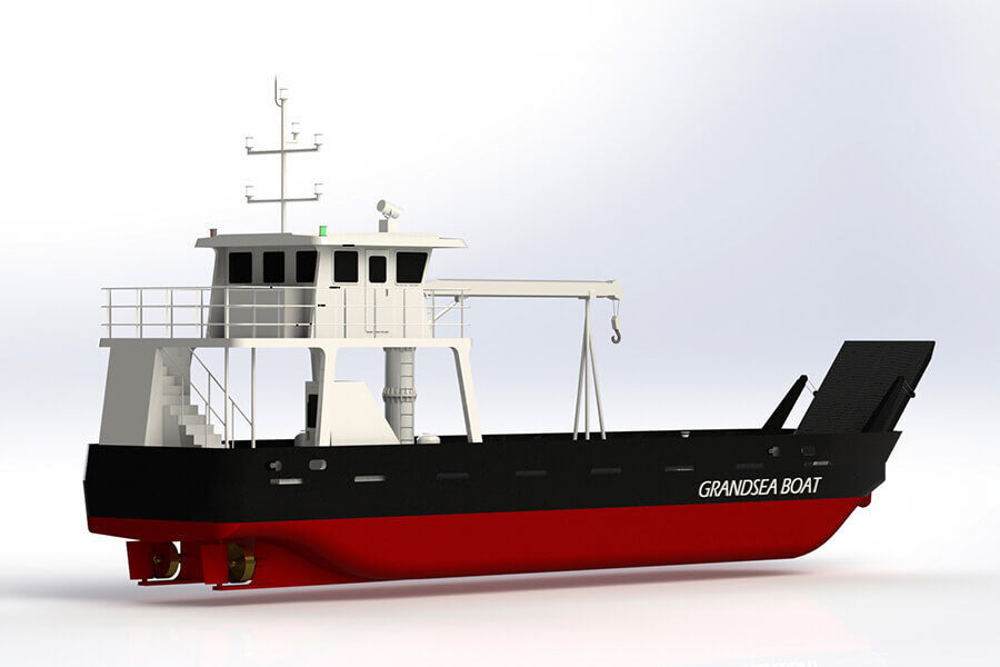 Grandsea 24m 40 Tons Crane Steel/river/work Small Barge for Sale