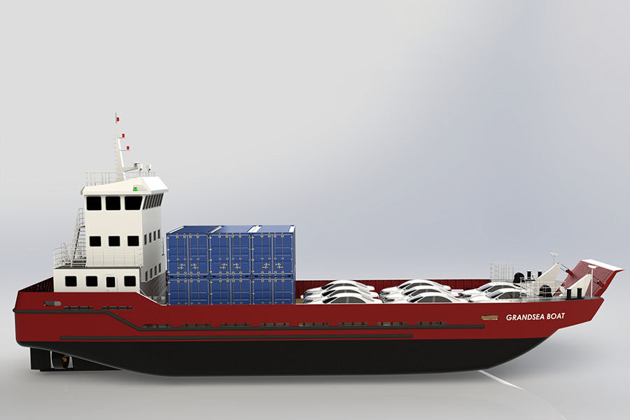 36m LCT ro ro Car and Container Barge Boat for sale