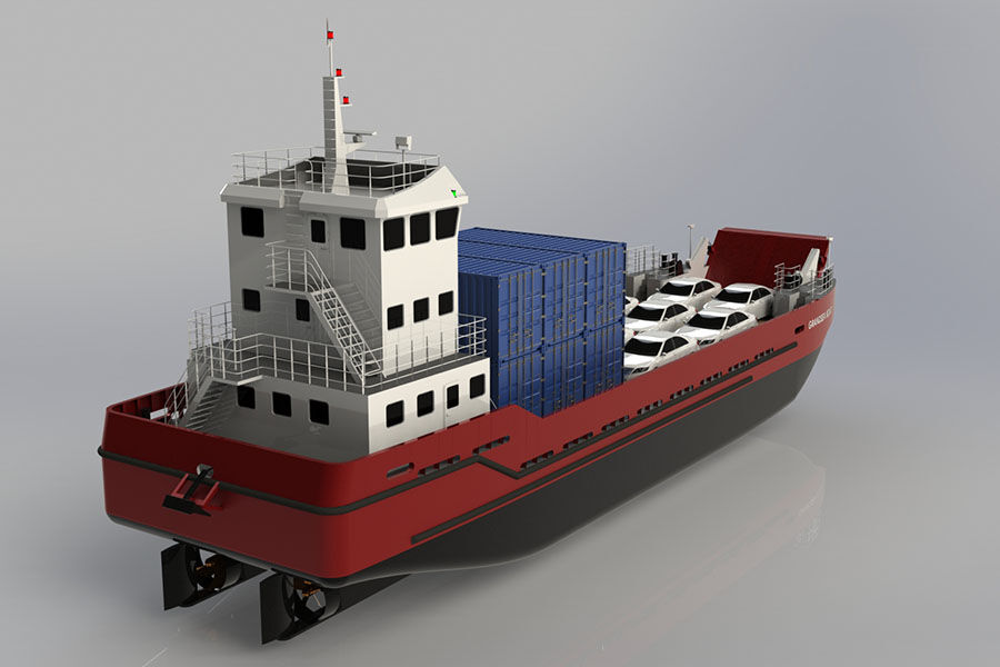 36 م LCT ro ro قارب بارجة للسيارات والحاويات للبيع