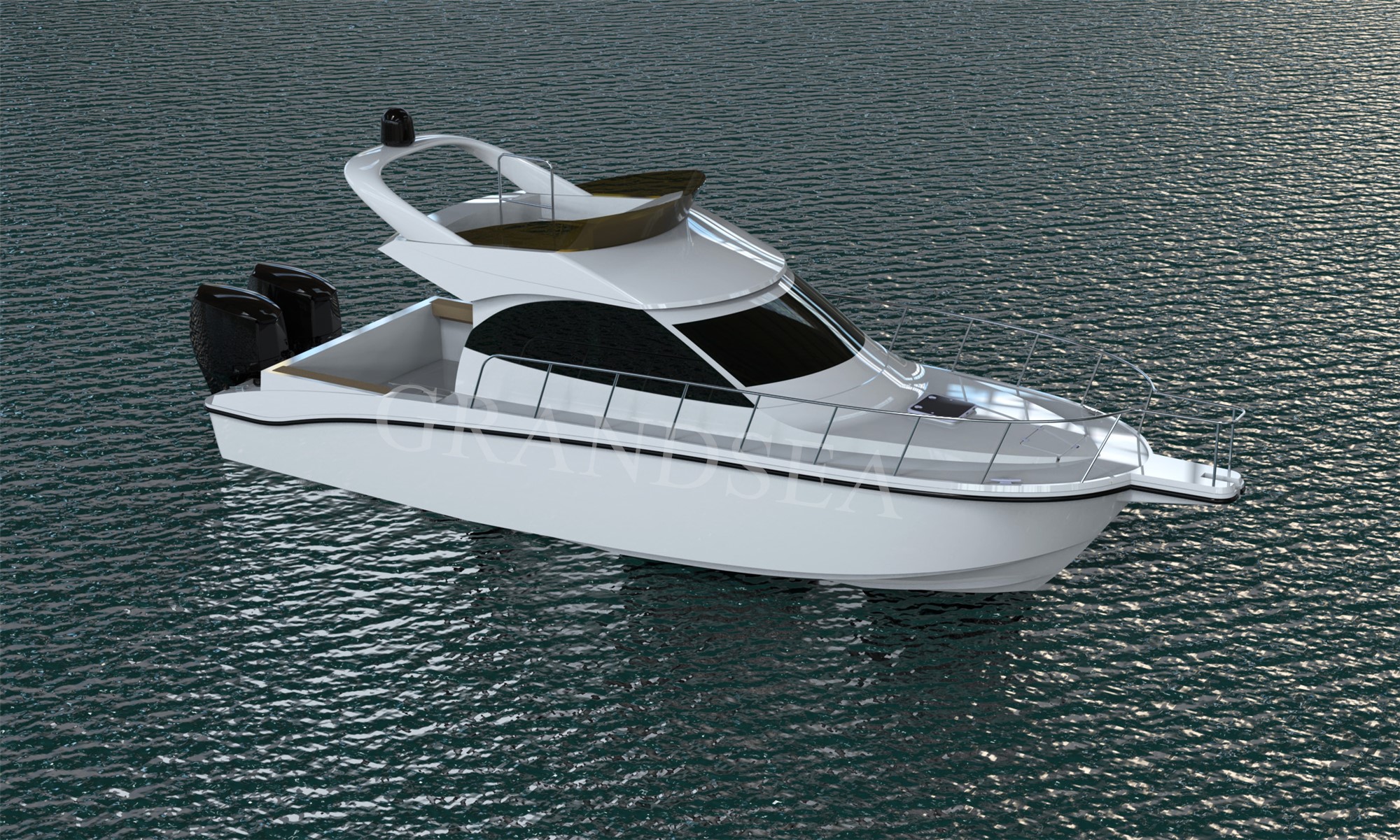 Grandsea Length 12m FRP Family Use Cabin Cruiser Pleasure Sport Fishing Boat للبيع