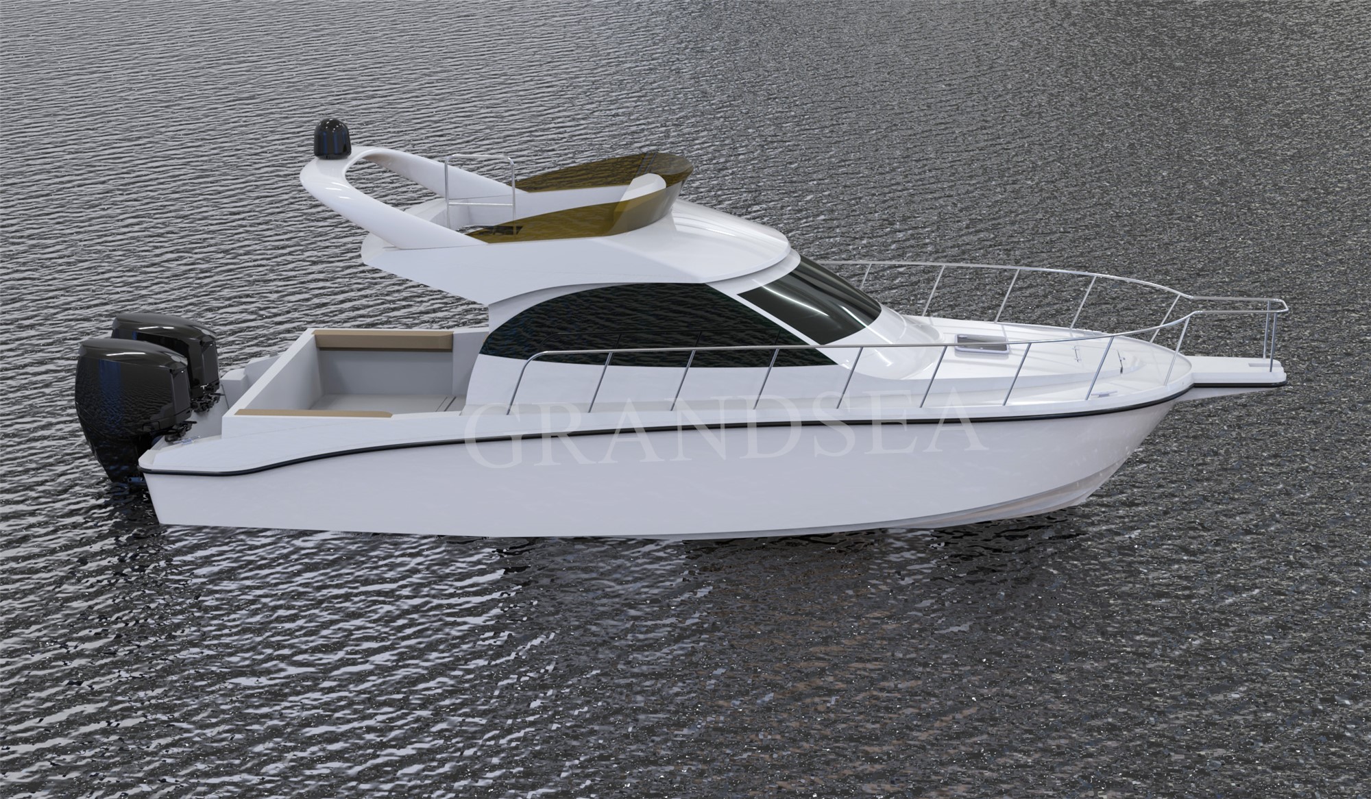 Grandsea Length 12m FRP Family Use Cabin Cruiser Pleasure Sport Fishing Boat للبيع