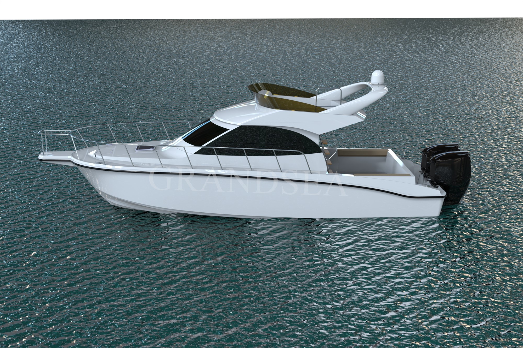 Grandsea Length 12m FRP Family Use Cabin Cruiser Pleasure Sport Fishing Boat للبيع