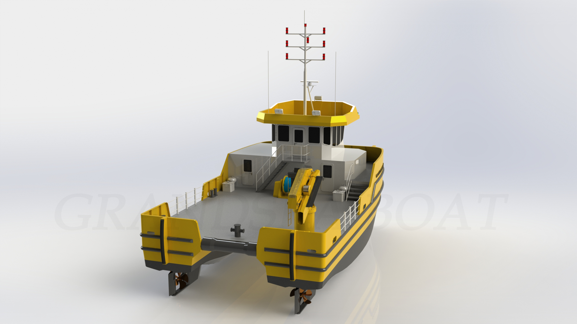 Grandsea Catamaran 18m سحب ودفع رافعة بارجة للبيع