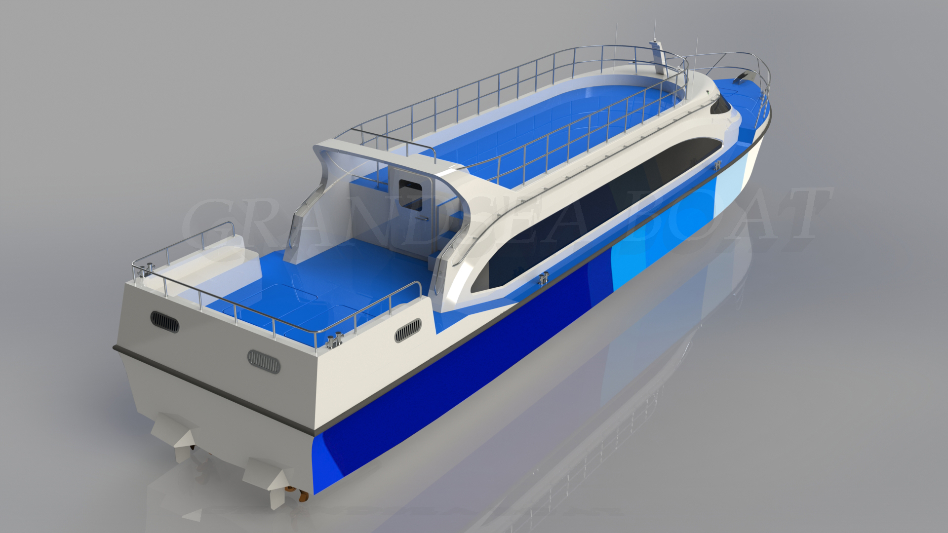 Grandsea 20m ألومنيوم داخلي ديزل 74 شخصًا قارب عبّارة للركاب على نهر البحر الساحلي