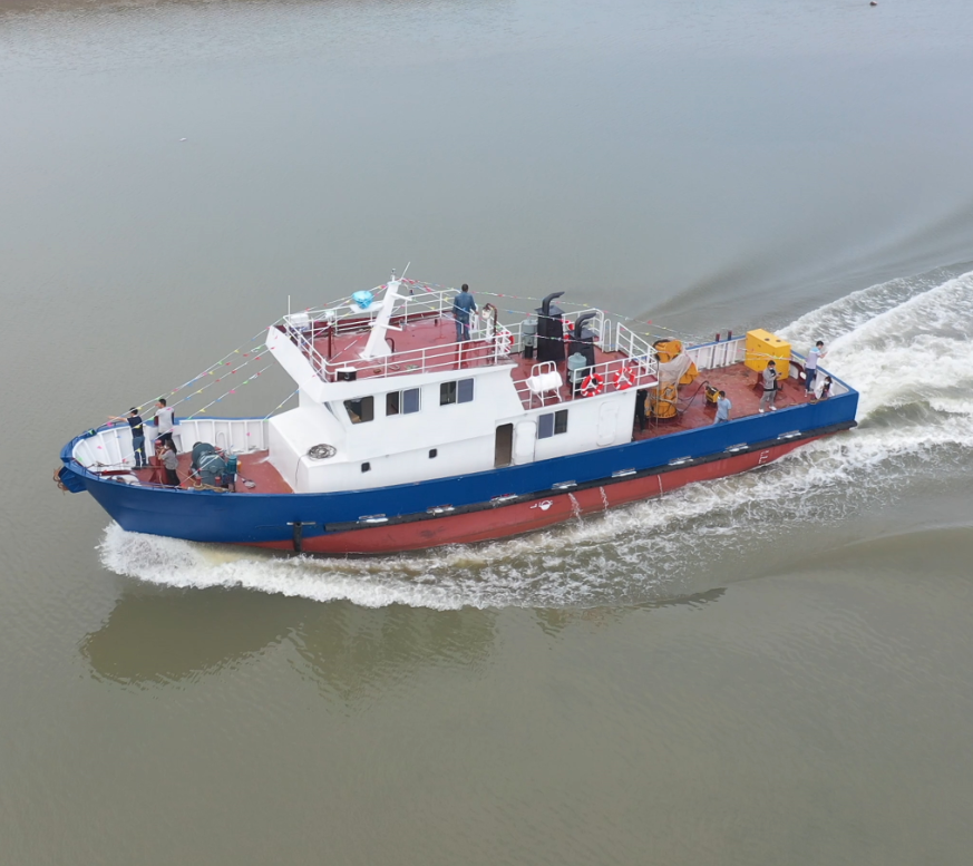 Grandsea 24m Steel Material Crane Barge Survey Work Boat للبيع