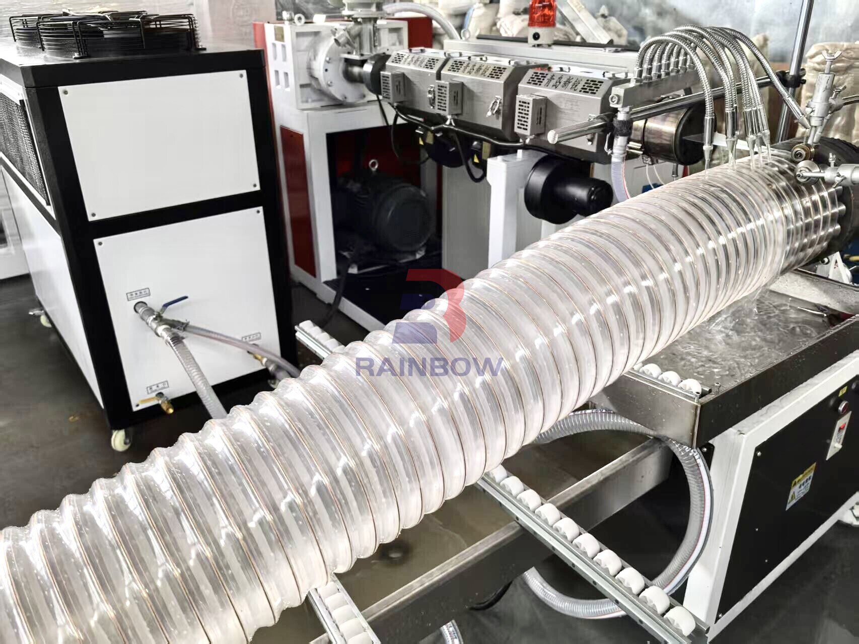 TPU PU Steel Wire Reinforced Air Flexible Duct Ventilation Hose Pipe Machine