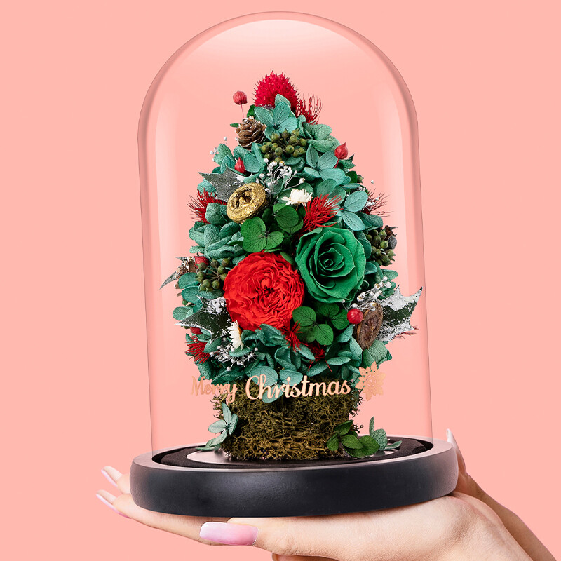 Medium Christmas Tree with Lights (Black Base)